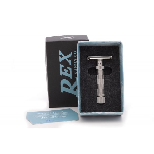 Rex Konsul állítható slant (hajlított fejes) biztonsági borotva, rozsdamentes acél